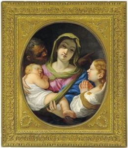 La Sacra Famiglia Con Un'angelo by Francesco (Imperiali) Ferdinandi
