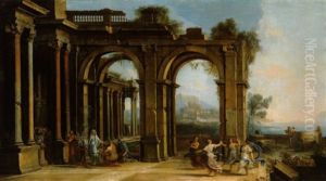 Capriccio Architettonico Con Una Scena Di Sacrificio E Carola Di Danzanti by Francesco (Imperiali) Ferdinandi