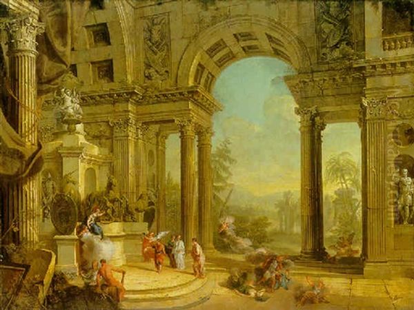 An Allegorical Monument To King George 1: The Interior Of A Classical Building Representing The Temple Of Fame - view 1