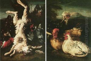 A Still Life Of Bantams by Francesco (Imperiali) Ferdinandi