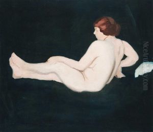 Female Nude With Corall (sketch) by Karoly Ferenczy