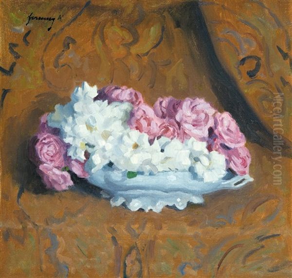 Pink And White Roses In A Bowl - view 1