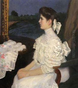 Portrait Of A Young Girl (lederer Rudolf's Daughter) by Karoly Ferenczy