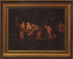 Foundry Scene With Iron Workers