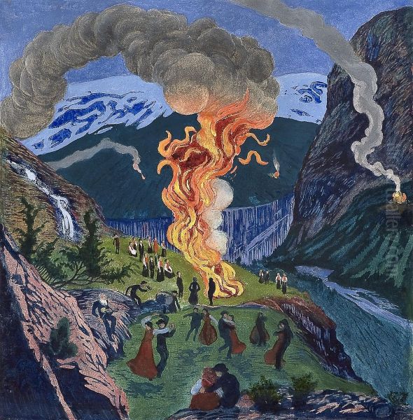 Midsummer Eve Bonfire - view 1