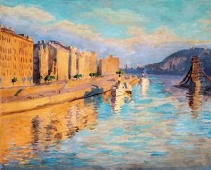 Danube-bank On The Pest Side by Valer Ferenczy