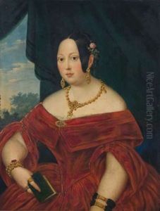 Portrait Of A Young Lady Festooned In Jewellery