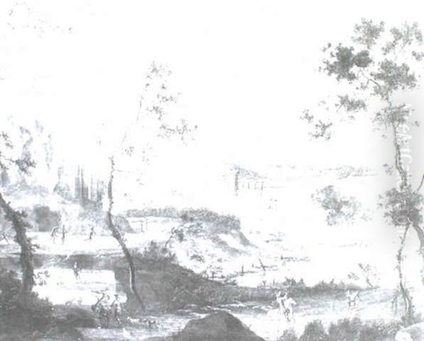 Figures In A Capriccio Landscape - view 1