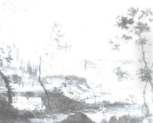 Figures In A Capriccio Landscape by Adam Pankratz Ferg