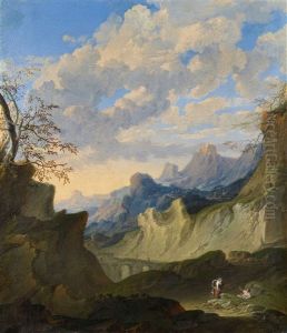 Figures In A Rocky Landscape