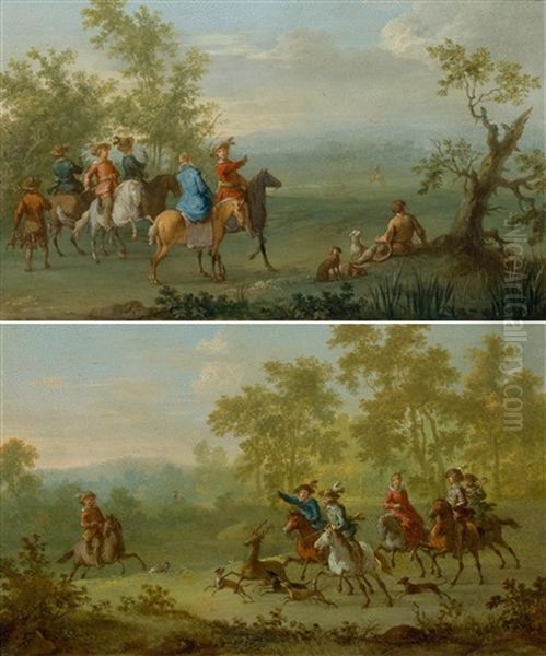 Pair Of Works: Equestrian Scenes - view 1