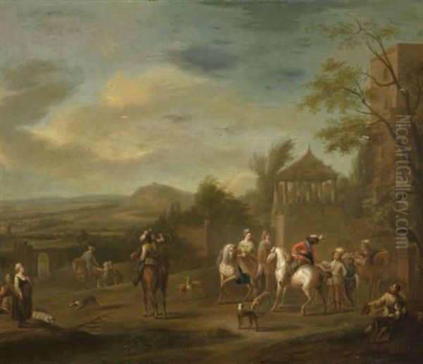 Le Depart Pour La Chasse Et Halte De Chasse (pair) - view 1