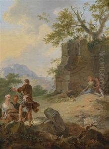 Ruinenlandschaft Mit Rastenden Personen (+ Another, Similar; Pair) Ruinenlandschaft Mit Rastenden Personen (+ Another, Similar; Pair)