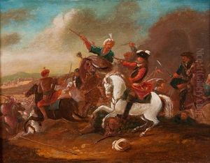 Schlachtenszene by Franz de Paula Ferg