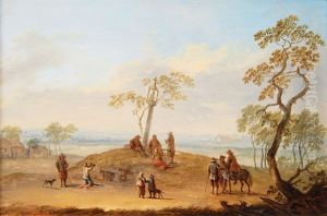 Travellers In An Extensive Landscape by Franz de Paula Ferg