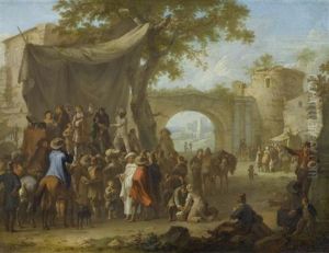 Figuren Der Commedia Dell'arte, Die Einen Medikus Nachahmen by Franz de Paula Ferg