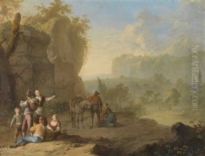 Sudliche Landschaft Mit Rastenden Reisenden by Franz de Paula Ferg