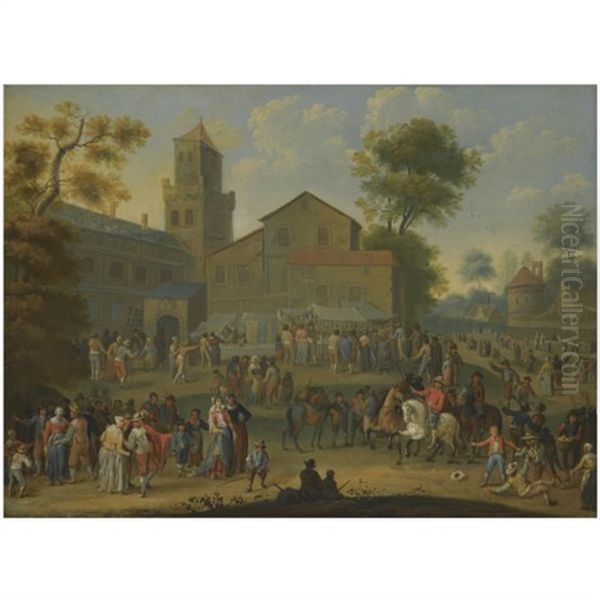 A Landscape With A Busy Market Scene - view 1