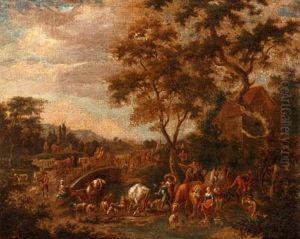 Viehtrieb In Landlicher Landschaft
