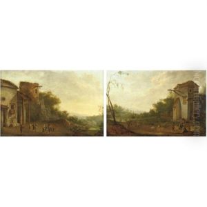 Paesaggio Con Contadini Presso Una Cascina (+ Another; Pair)