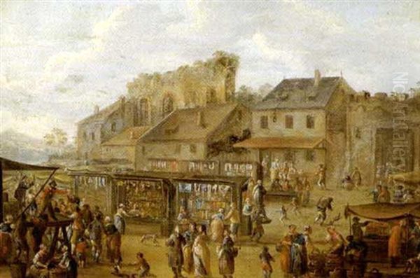 Jahrmarkt In Einem Dorf Mit Wanderschauspielern - view 1
