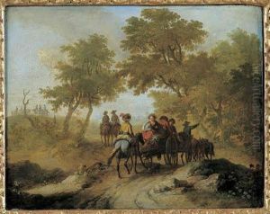 Paysage Boise Au Convoi De Carrioles by Franz de Paula Ferg