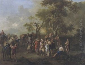 Landschaft Mit Dem Verkauf Josephs An Die Medianiter by Franz de Paula Ferg