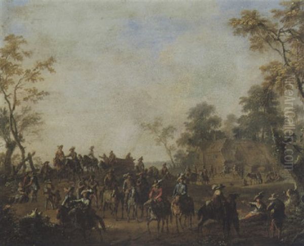 A Landscape With Travellers Leaving An Inn - view 1