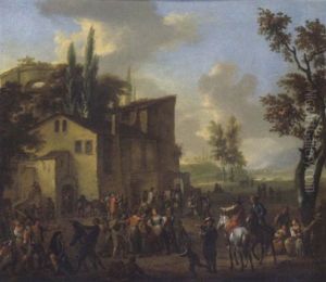 Volkstreiben Auf Einem Marktplatz