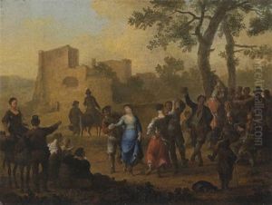 Tanz Der Landleute Unter Baumen Vor Einer Burg Tanz Der Landleute Unter Baumen Vor Einer Burg