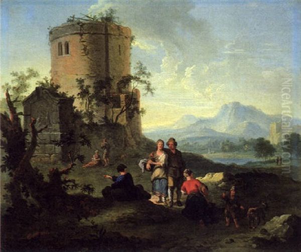 Ruinenlandschaft Mit Figuren - view 1
