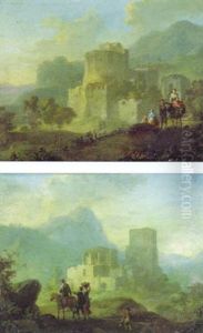 Promeneurs Dans Un Paysage A La Tour