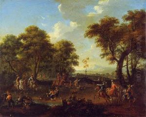 Scene De Chasse by Franz de Paula Ferg