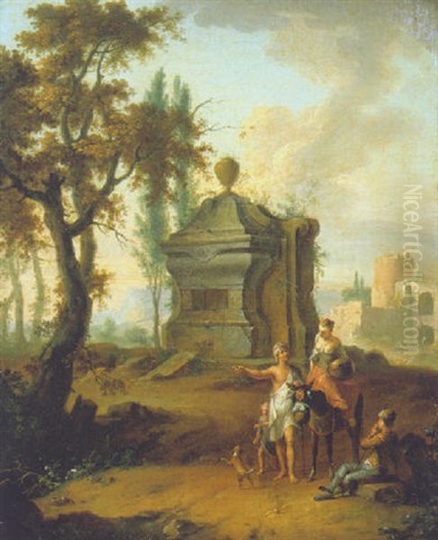 Travellers On A Path By A Mausoleum - view 1
