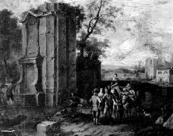 Figures By A Fountain In The Roman Campagna - view 1