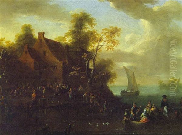 Peasants Returning In A Ferry From A Village Kermesse - view 1