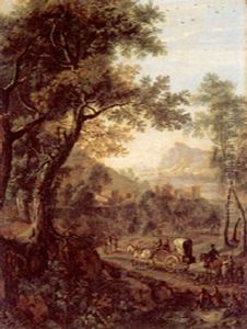 Travellers In A Mountainous Landscape Travellers In A Mountainous Landscape