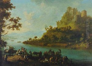 Paysage Fluvial Avec Passage Du Lac by Franz de Paula Ferg
