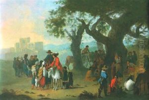 Halte De Voyageurs Avec Diseuse De Bonne Aventure