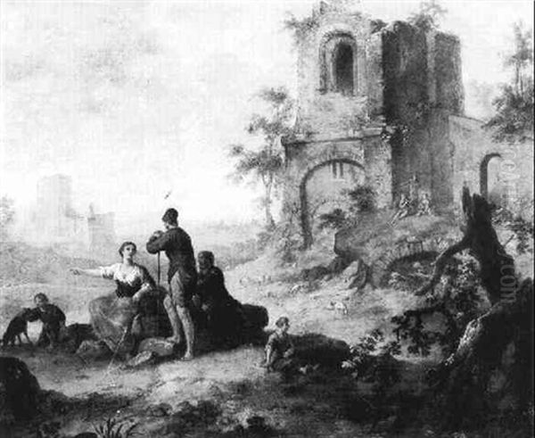 Peasants By Ruins In The Roman Campagna - view 1