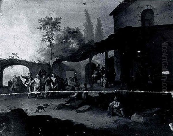 Peasants Merrymaking In A Courtyard - view 1