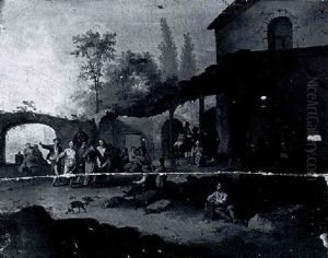 Peasants Merrymaking In A Courtyard