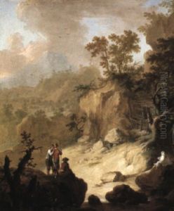Rocky Landscape With Hermits And Other Figures