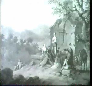 Berglandschaft Mit Ruinen. by Franz de Paula Ferg
