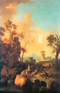 A Mountainous River Landscape With Figures A Mountainous River Landscape With Figures