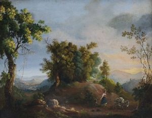 Paesaggio Con Pastorella by Salvatore Fergola