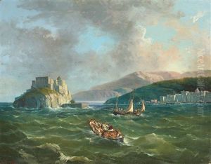 Ischia Con Il Castello Aragonese by Salvatore Fergola