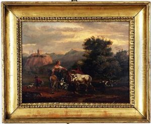 Paesaggio Con Greggi E Pastorella