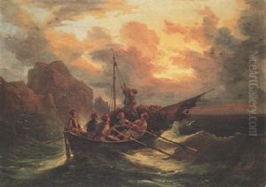 Barca Nella Tempesta by Salvatore Fergola