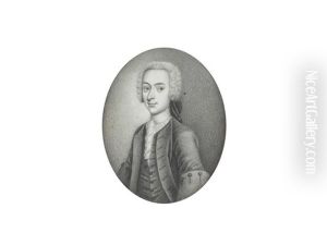 A Pair Of Miniatures Portraying Francis Farquharson Baron Ban Of Monaltrie (1710-1790) And His Sister, Rachel: He, Wearing Coat, Waistcoat, Frilled Chemise And Stock by James Ferguson